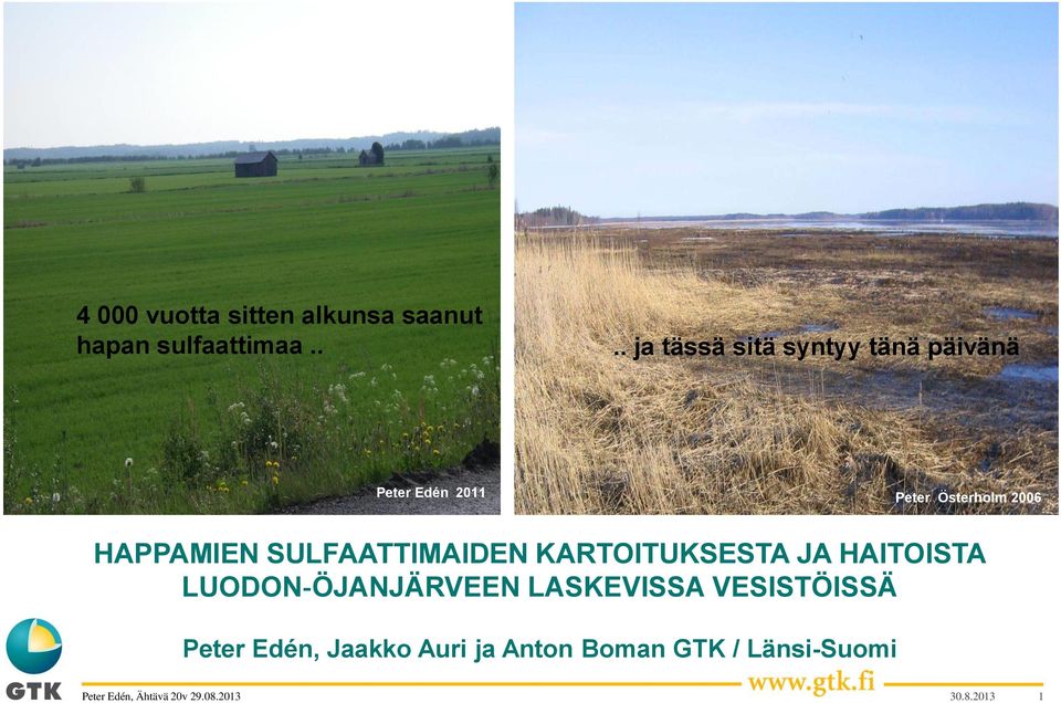 2006 HAPPAMIEN SULFAATTIMAIDEN KARTOITUKSESTA JA HAITOISTA LUODON