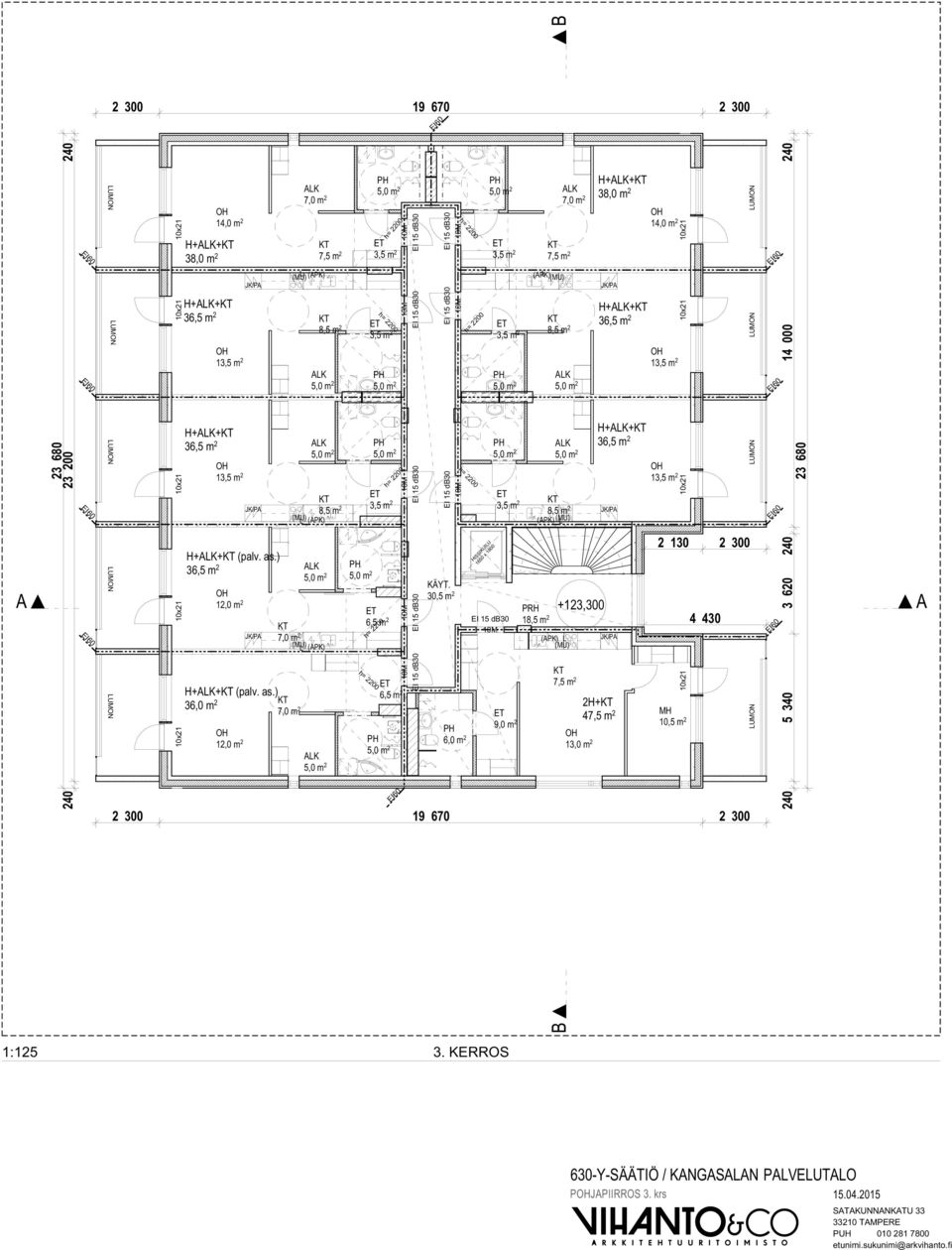 ) L (PK) 12,0 m 2 30,5 m 2 1 (PK) L +123,300 2 130 2 300 4 430 H++ (palv. as.