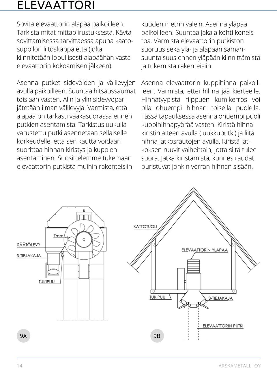 Asenna putket sidevöiden ja välilevyjen avulla paikoilleen. Suuntaa hitsaussaumat toisiaan vasten. Alin ja ylin sidevyöpari jätetään ilman välilevyjä.