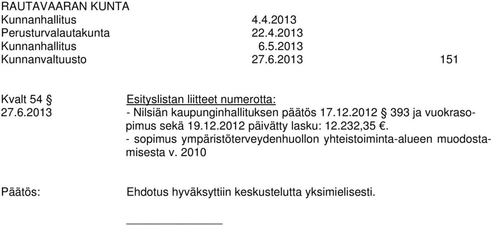 12.2012 393 ja vuokrasopimus sekä 19.12.2012 päivätty lasku: 12.232,35.