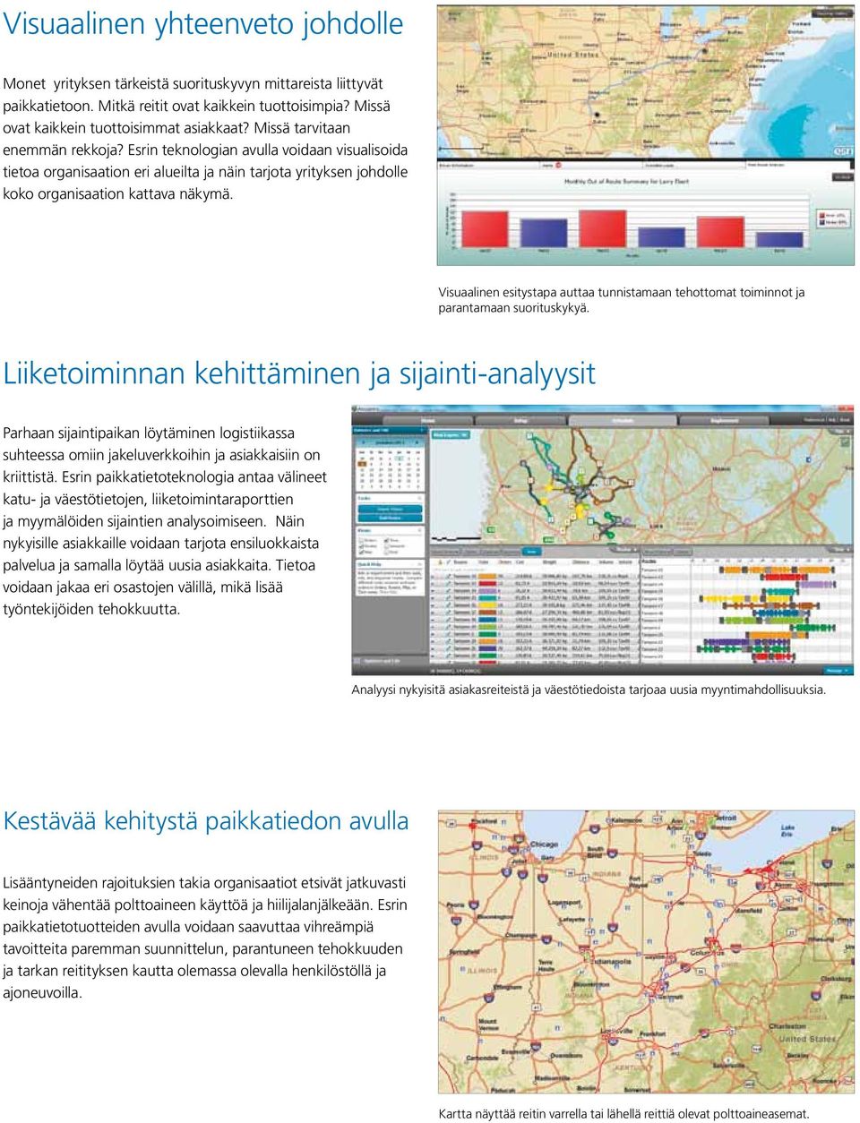 Visuaalinen esitystapa auttaa tunnistamaan tehottomat toiminnot ja parantamaan suorituskykyä.