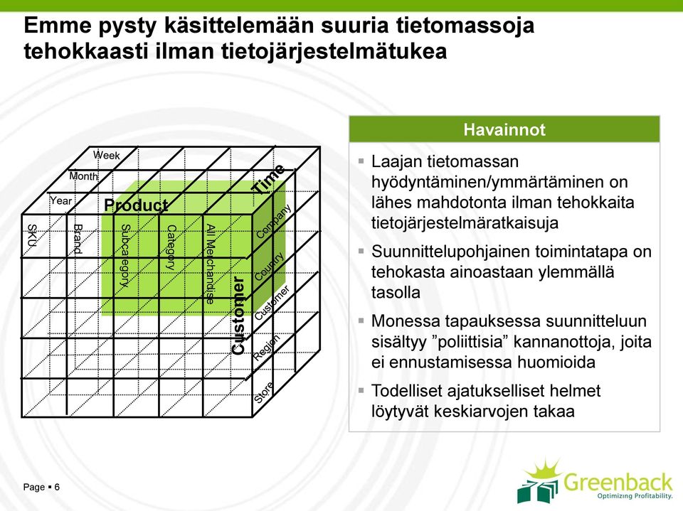 tietojärjestelmäratkaisuja Suunnittelupohjainen toimintatapa on tehokasta ainoastaan ylemmällä tasolla Monessa tapauksessa