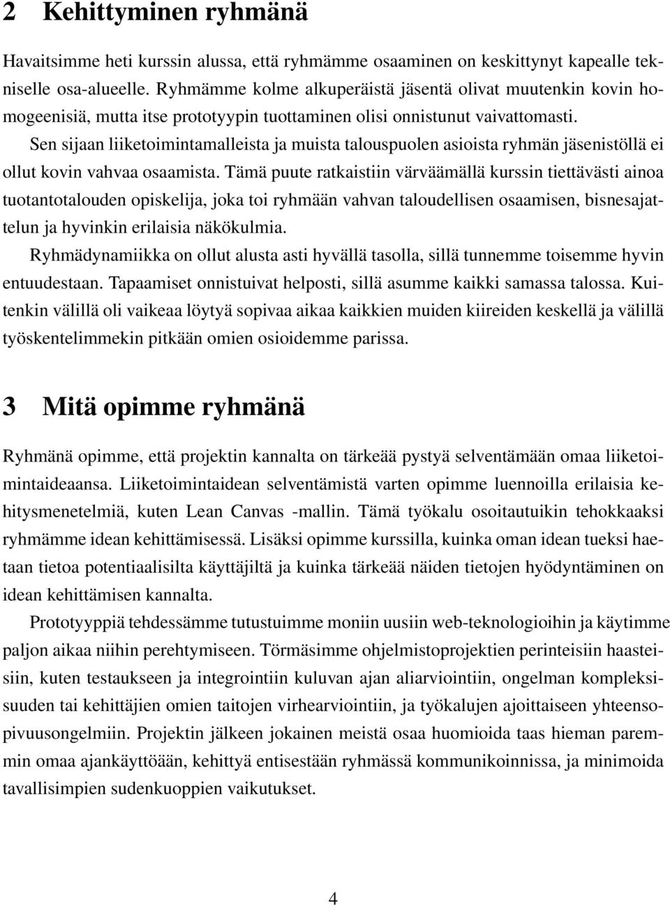 Sen sijaan liiketoimintamalleista ja muista talouspuolen asioista ryhmän jäsenistöllä ei ollut kovin vahvaa osaamista.