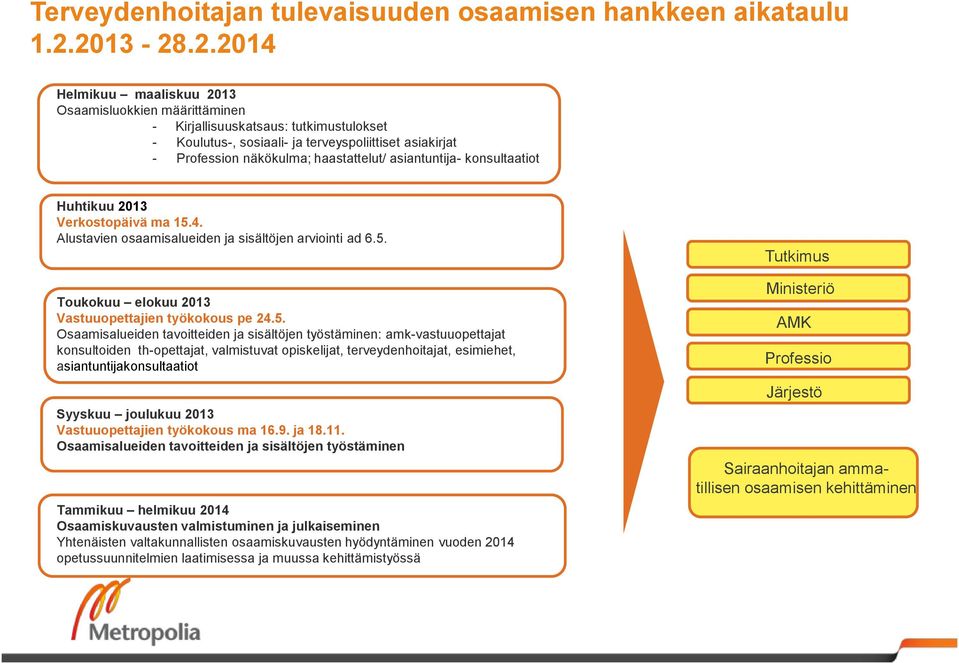 haastattelut/ asiantuntija- konsultaatiot Huhtikuu 2013 Verkostopäivä ma 15.