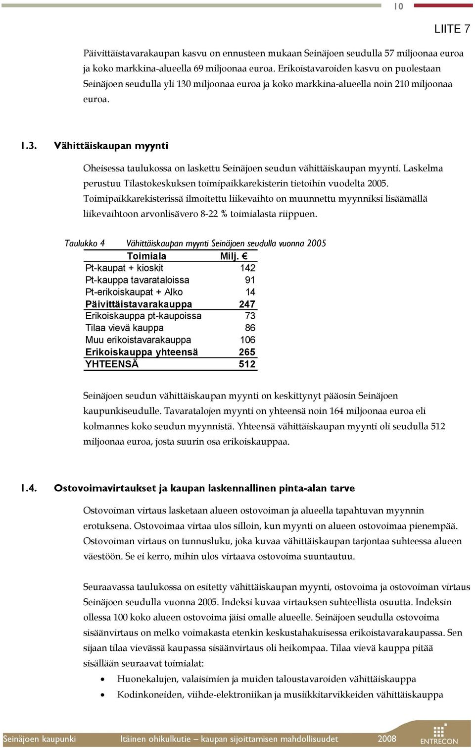 Laskelma perustuu Tilastokeskuksen toimipaikkarekisterin tietoihin vuodelta 2005.