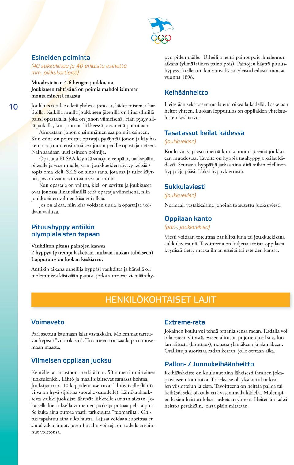 Kaikilla muilla joukkueen jäsenillä on liina silmillä paitsi opastajalla, joka on jonon viimeisenä. Hän pysyy sillä paikalla, kun jono on liikkeessä ja esineitä poimitaan.