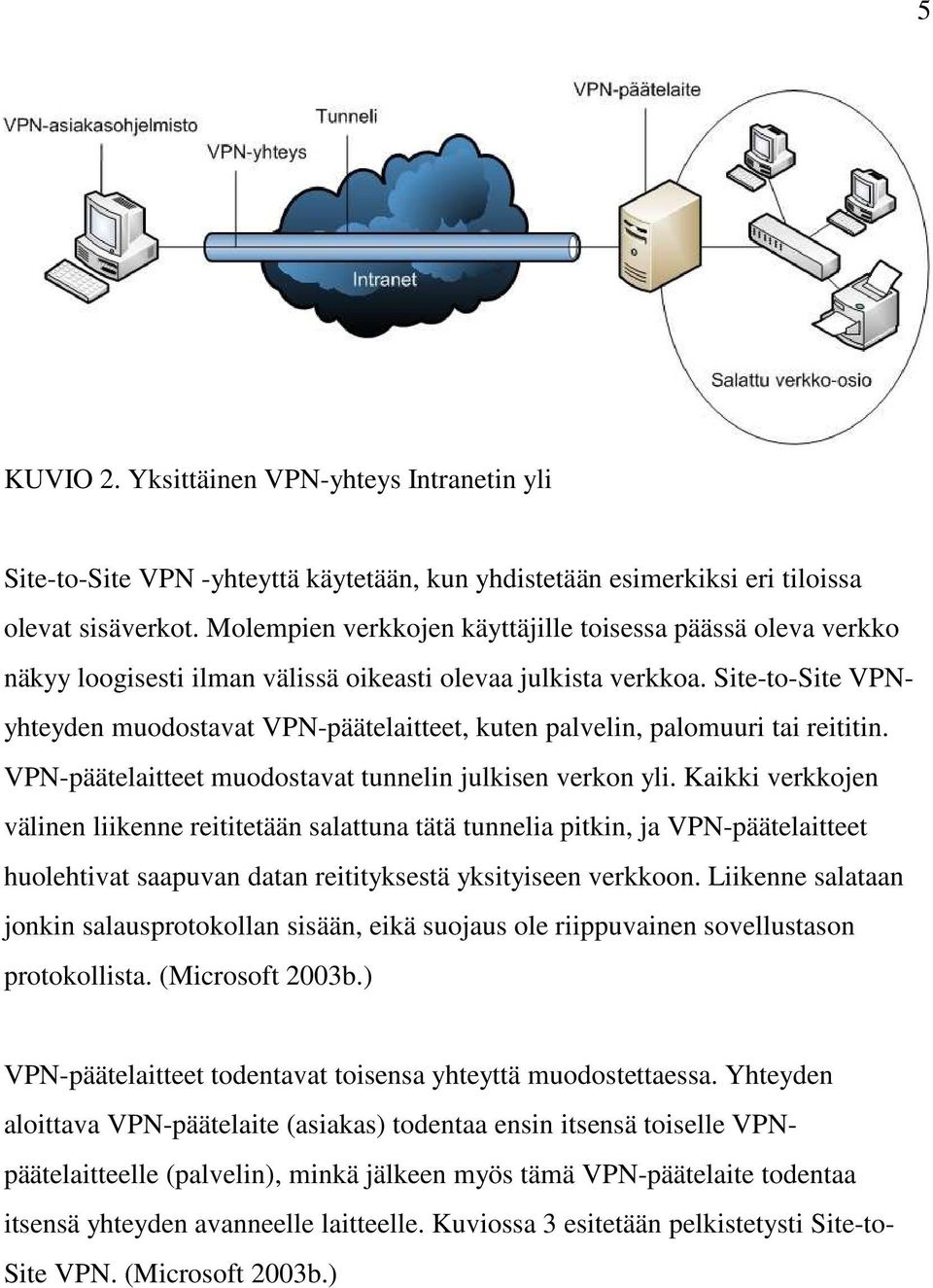 Site-to-Site VPNyhteyden muodostavat VPN-päätelaitteet, kuten palvelin, palomuuri tai reititin. VPN-päätelaitteet muodostavat tunnelin julkisen verkon yli.