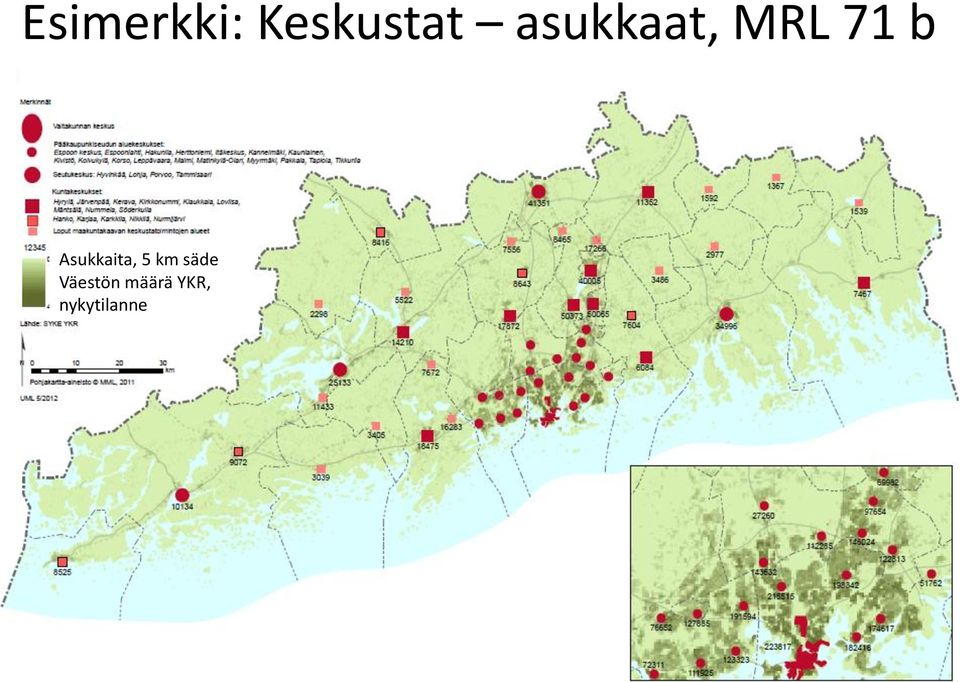 Asukkaita, 5 km säde