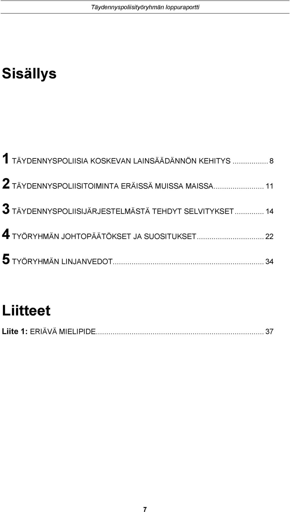 .. 11 3 TÄYDENNYSPOLIISIJÄRJESTELMÄSTÄ TEHDYT SELVITYKSET.