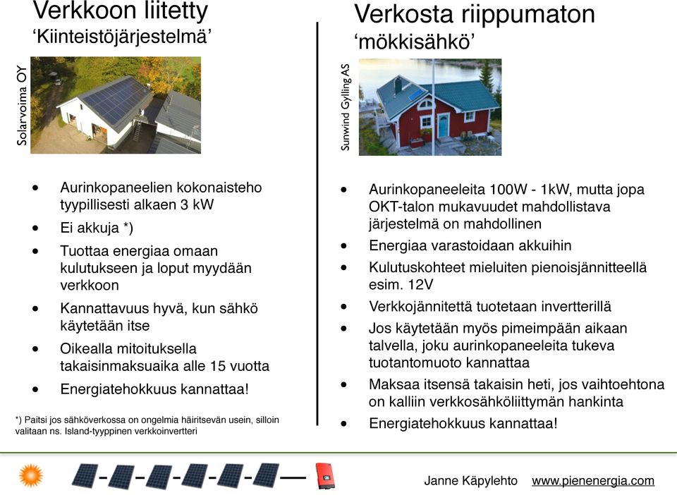 *) Paitsi jos sähköverkossa on ongelmia häiritsevän usein, silloin valitaan ns.