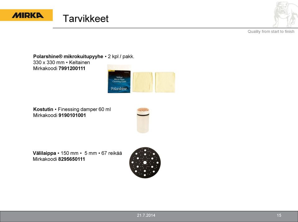 Finessing damper 60 ml Mirkakoodi 9190101001