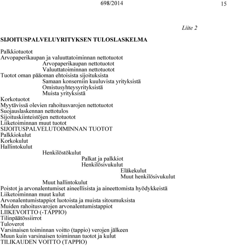 Sijoituskiinteistöjen nettotuotot Liiketoiminnan muut tuotot SIJOITUSPALVELUTOIMINNAN TUOTOT Palkkiokulut Korkokulut Hallintokulut Henkilöstökulut Palkat ja palkkiot Henkilösivukulut Eläkekulut