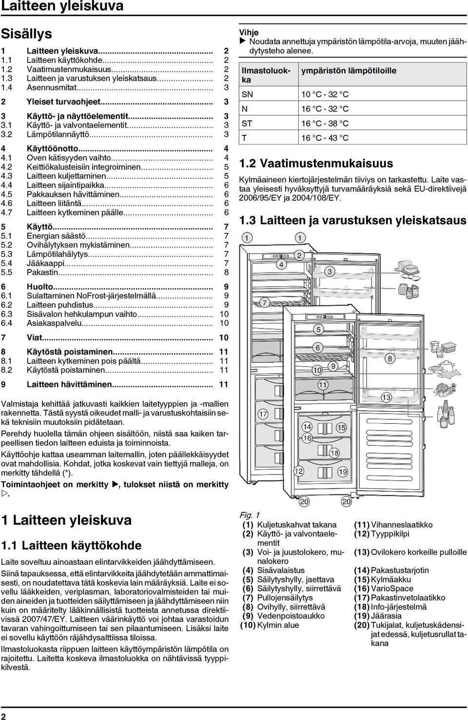 .. 5 4.3 Laitteen kuljettaminen... 5 4.4 Laitteen sijaintipaikka... 6 4.5 Pakkauksen hävittäminen... 6 4.6 Laitteen liitäntä... 6 4.7 Laitteen kytkeminen päälle... 6 5 Käyttö... 7 5.1 Energian säästö.