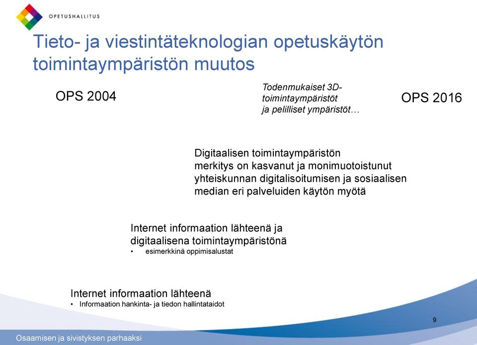 digitalisoitumisen ja sosiaalisen median eri palveluiden käytön myötä Internet informaation lähteenä ja digitaalisena