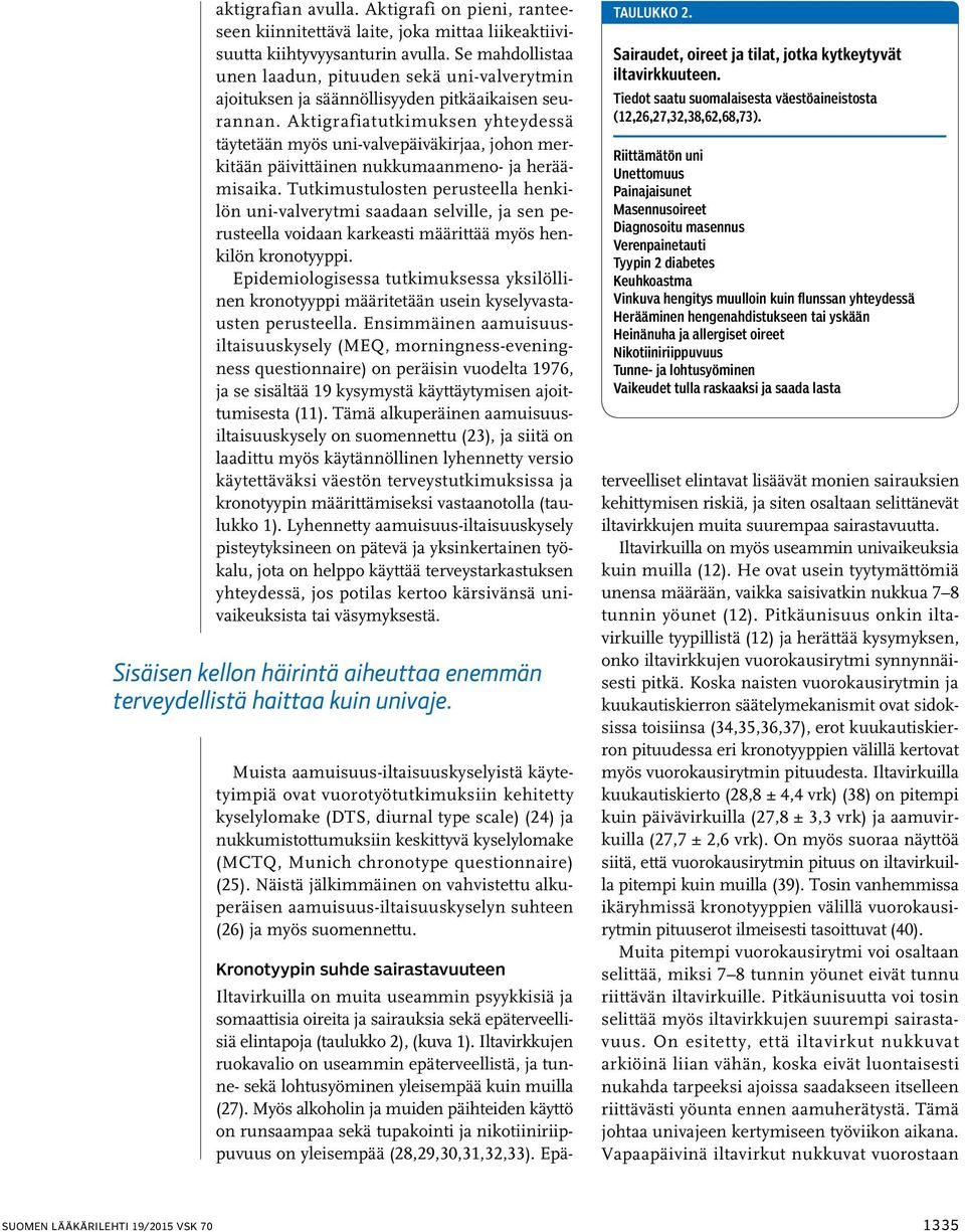 Aktigrafiatutkimuksen yhteydessä täytetään myös uni-valvepäiväkirjaa, johon merkitään päivittäinen nukkumaanmeno- ja heräämisaika.