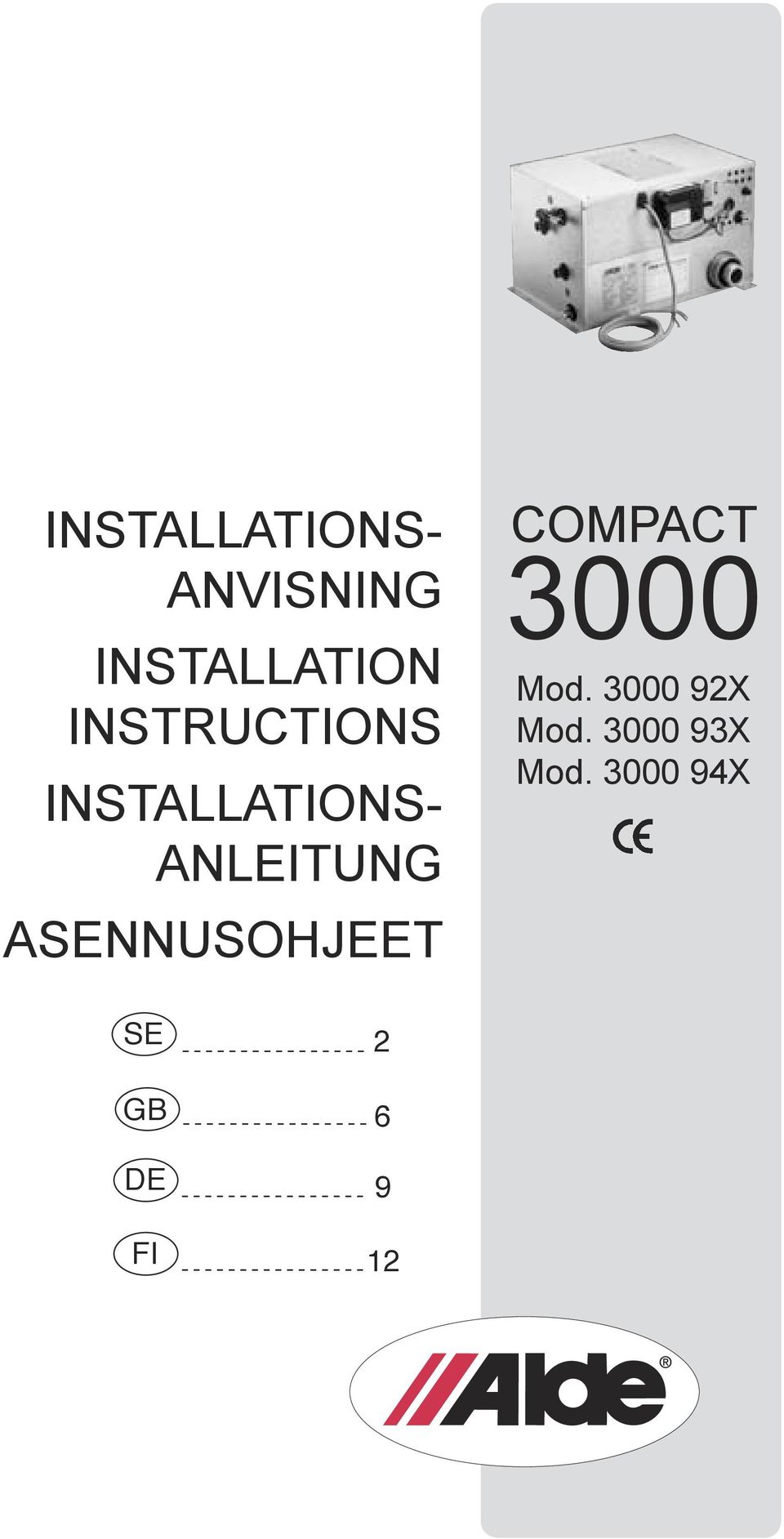 ASENNUSOHJEET COMPACT 3000 Mod.
