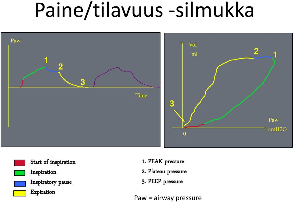 Inspiratory pause Expiration 1. PEAK pressure 2.