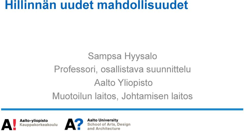 osallistava suunnittelu Aalto