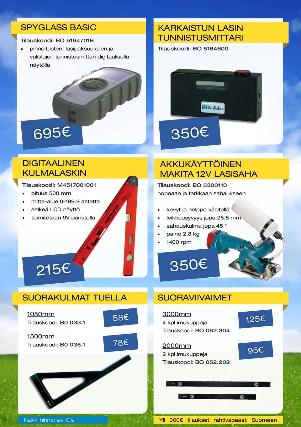 9 astetta selkeä LCD näyttö toimitetaan 9V paristolla Akkukäyttöinen Makita 12v lasisaha Tilauskoodi: BO 5300110 nopeaan ja tarkkaan sahaukseen kevyt ja helppo käsitellä leikkuusyvyys jopa 25,5