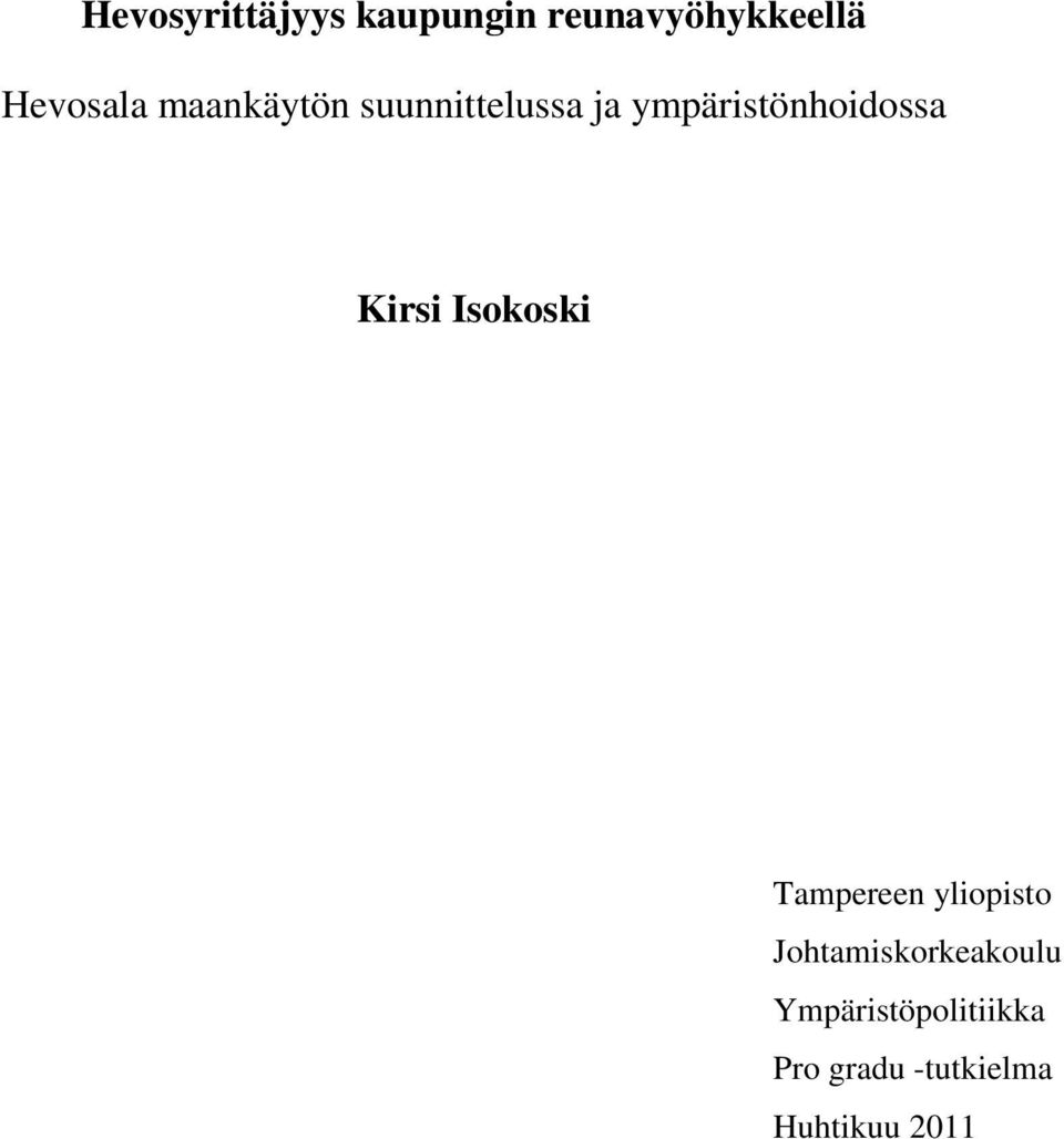 Kirsi Isokoski Tampereen yliopisto