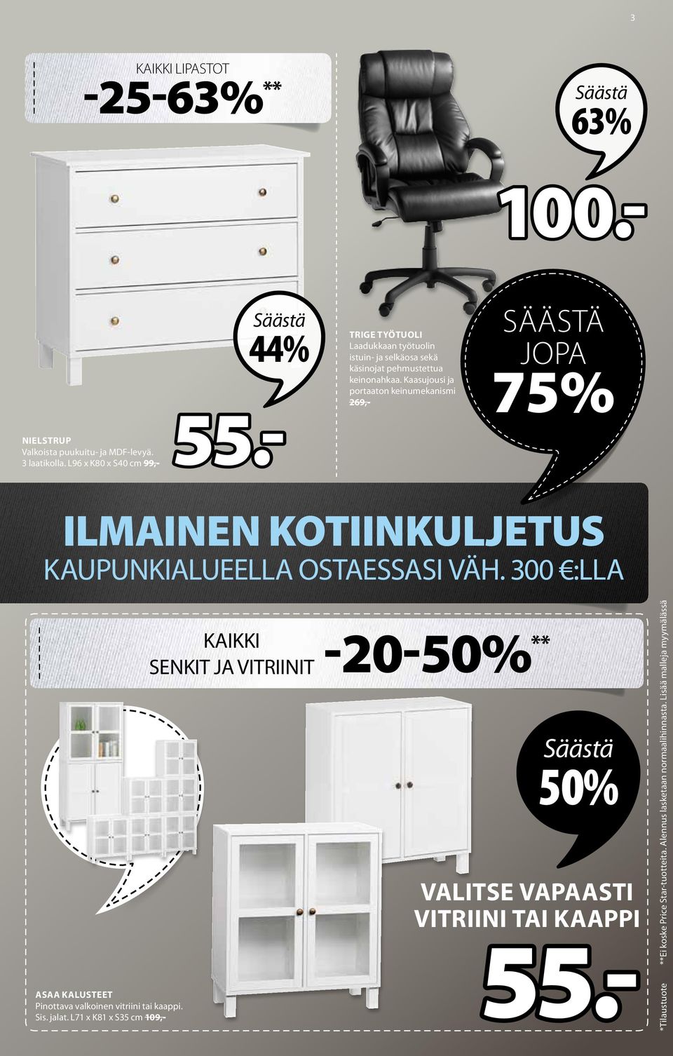 Kaasujousi ja portaaton keinumekanismi 269,- SÄÄSTÄ JOPA 75% ILMAINEN KOTIINKULJETUS KAUPUNKIALUEELLA OSTAESSASI VÄH.