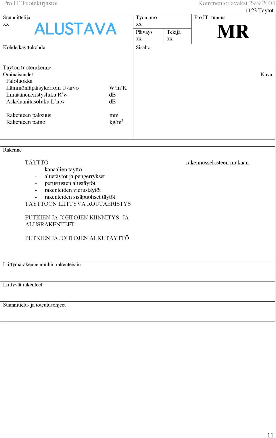 vierustäytöt - rakenteiden sisäpuoliset täytöt TÄYTTÖÖN LIITTYVÄ ROUTAERISTYS