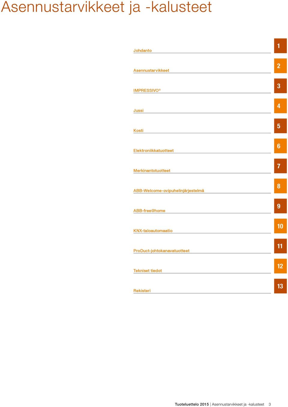 ABB-free@home KNX-taloautomaatio ProDuct-johtokanavatuotteet Tekniset tiedot