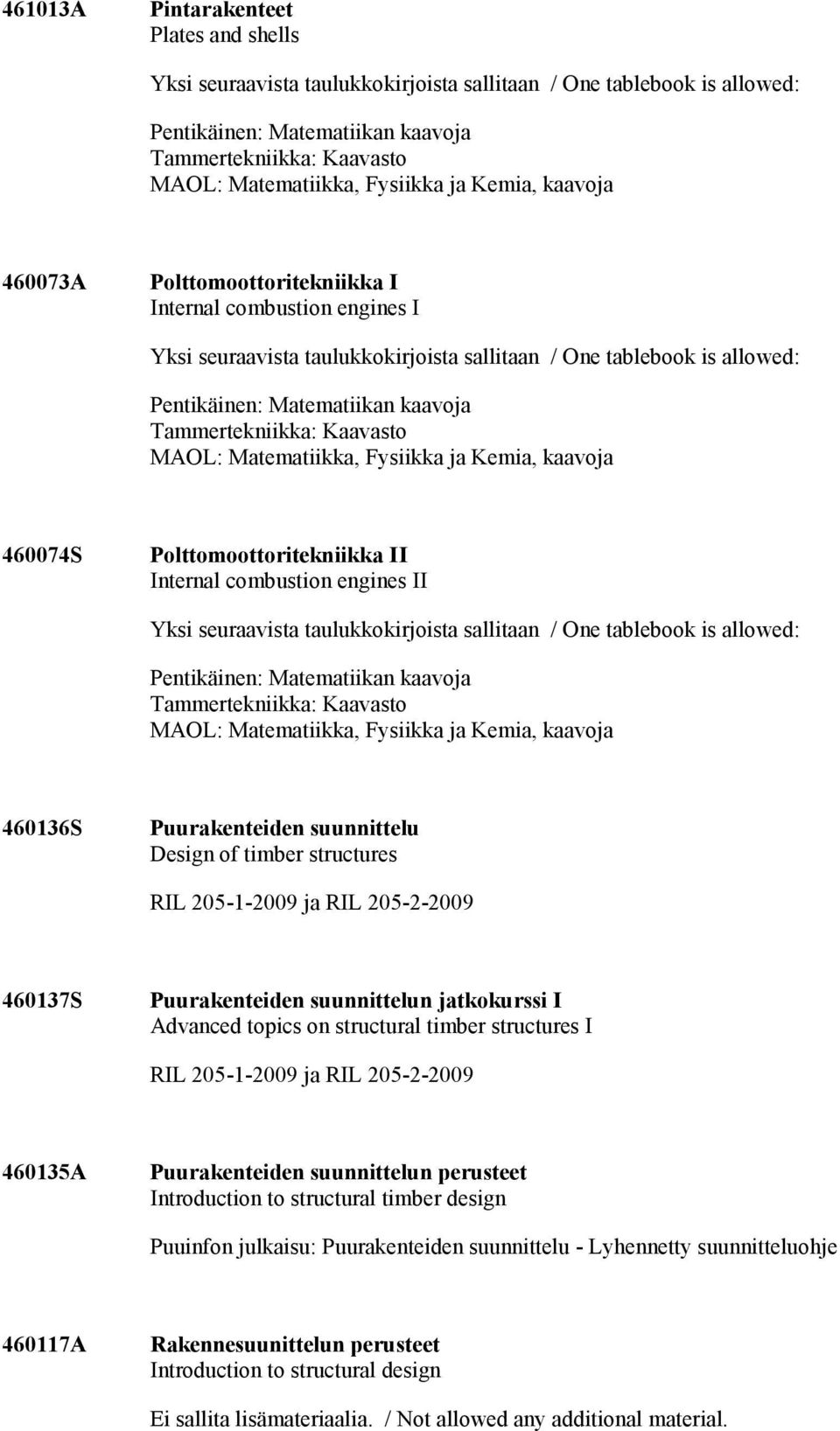 jatkokurssi I Advanced topics on structural timber structures I RIL 205-1-2009 ja RIL 205-2-2009 460135A Puurakenteiden suunnittelun perusteet Introduction