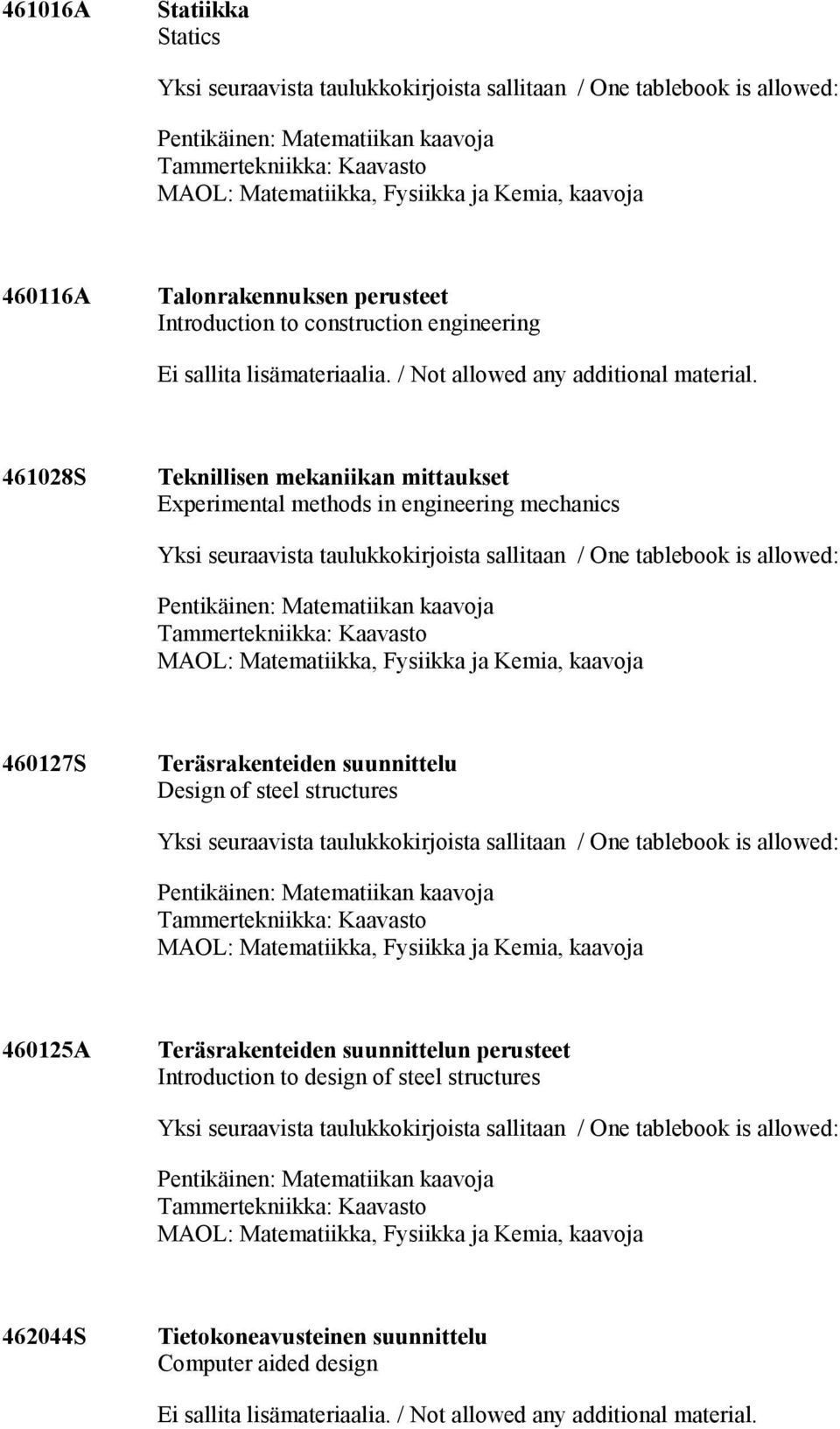 Teräsrakenteiden suunnittelu Design of steel structures 460125A Teräsrakenteiden suunnittelun