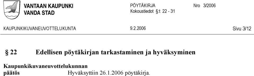 pöytäkirjan tarkastaminen ja