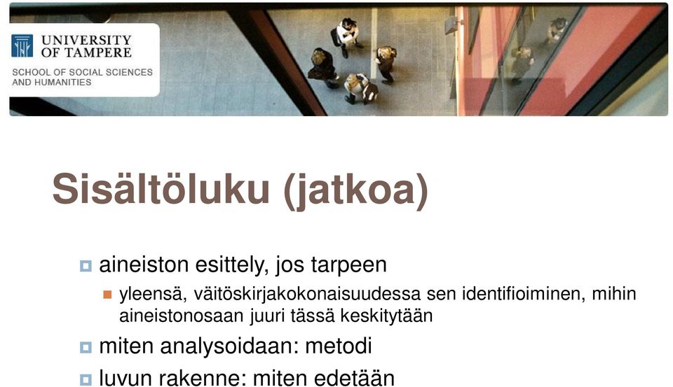 identifioiminen, mihin aineistonosaan juuri tässä