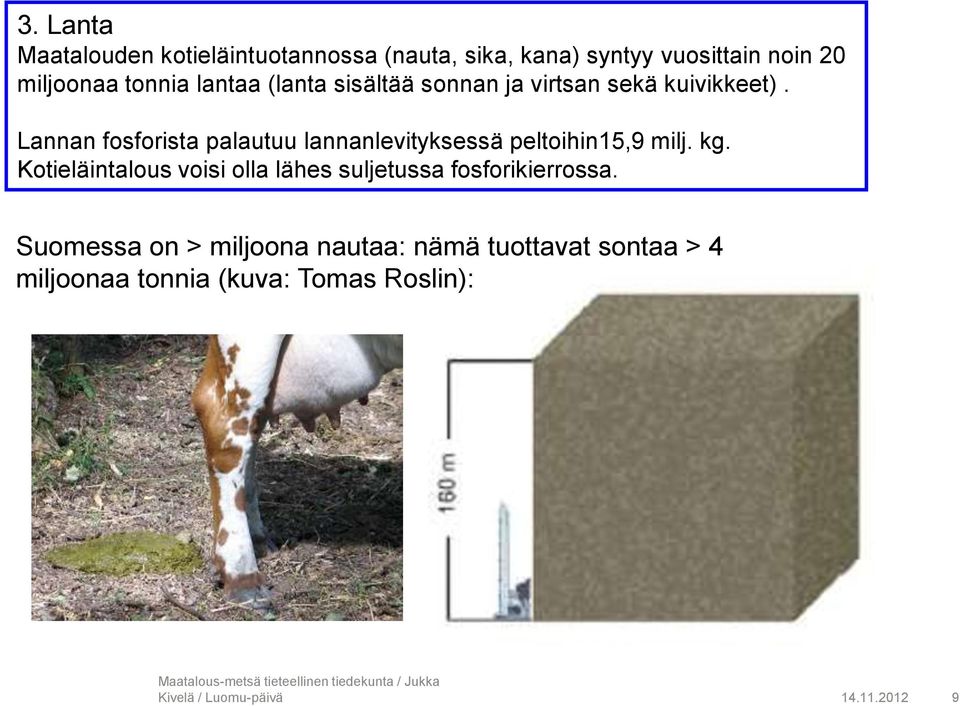 Kotieläintalous voisi olla lähes suljetussa fosforikierrossa.