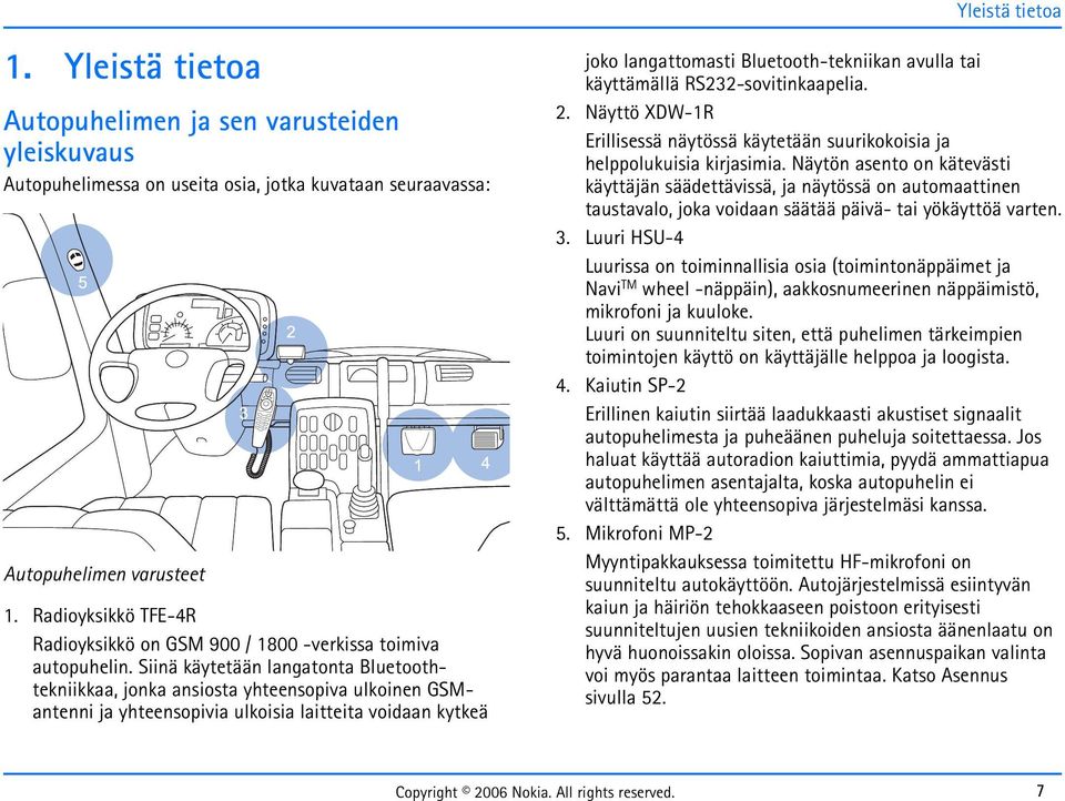 Siinä käytetään langatonta Bluetoothtekniikkaa, jonka ansiosta yhteensopiva ulkoinen GSMantenni ja yhteensopivia ulkoisia laitteita voidaan kytkeä joko langattomasti Bluetooth-tekniikan avulla tai