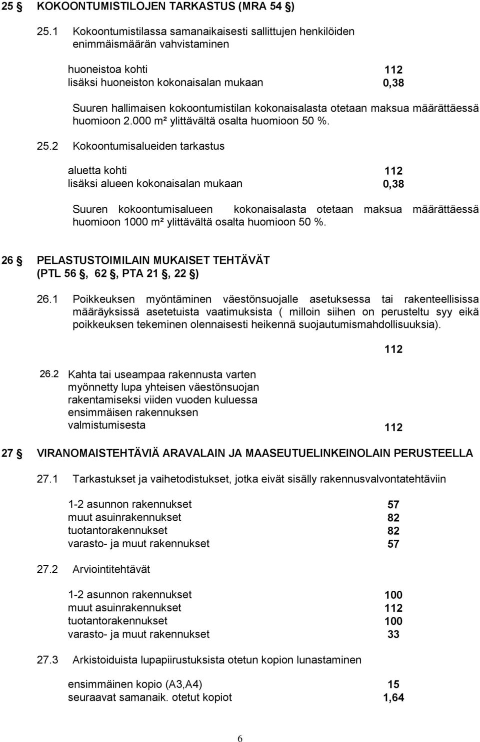 kokonaisalasta otetaan maksua määrättäessä huomioon 2.000 m² ylittävältä osalta huomioon 50 %. 25.