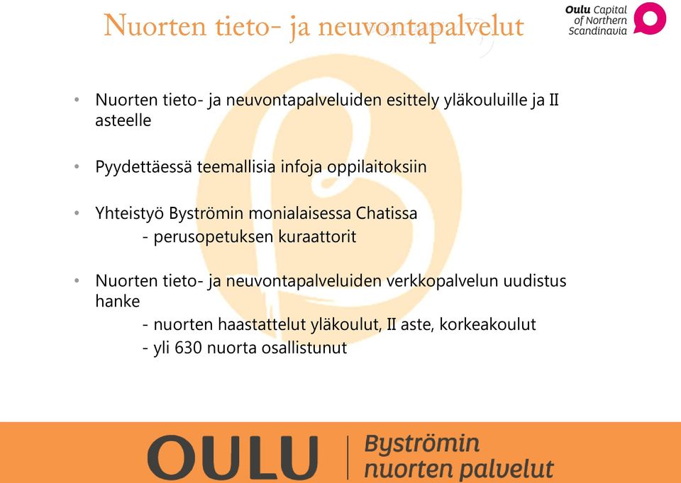 Chatissa - perusopetuksen kuraattorit Nuorten tieto- ja neuvontapalveluiden