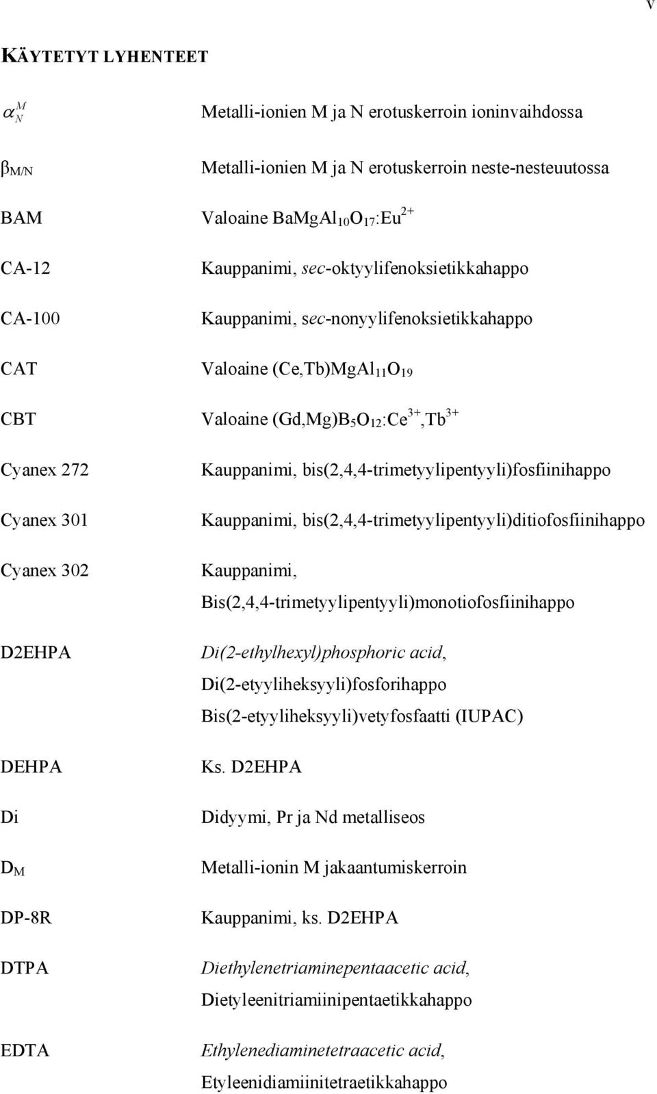 Kauppanimi, bis(2,4,4-trimetyylipentyyli)fosfiinihappo Kauppanimi, bis(2,4,4-trimetyylipentyyli)ditiofosfiinihappo Kauppanimi, Bis(2,4,4-trimetyylipentyyli)monotiofosfiinihappo