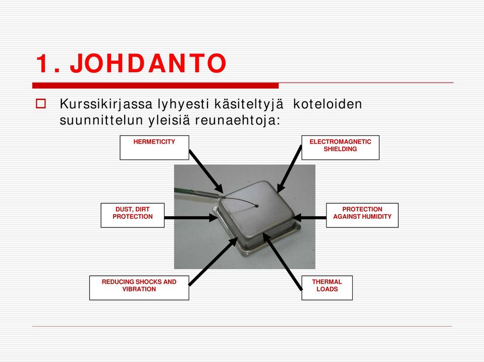 HERMETICITY ELECTROMAGNETIC SHIELDING DUST, DIRT