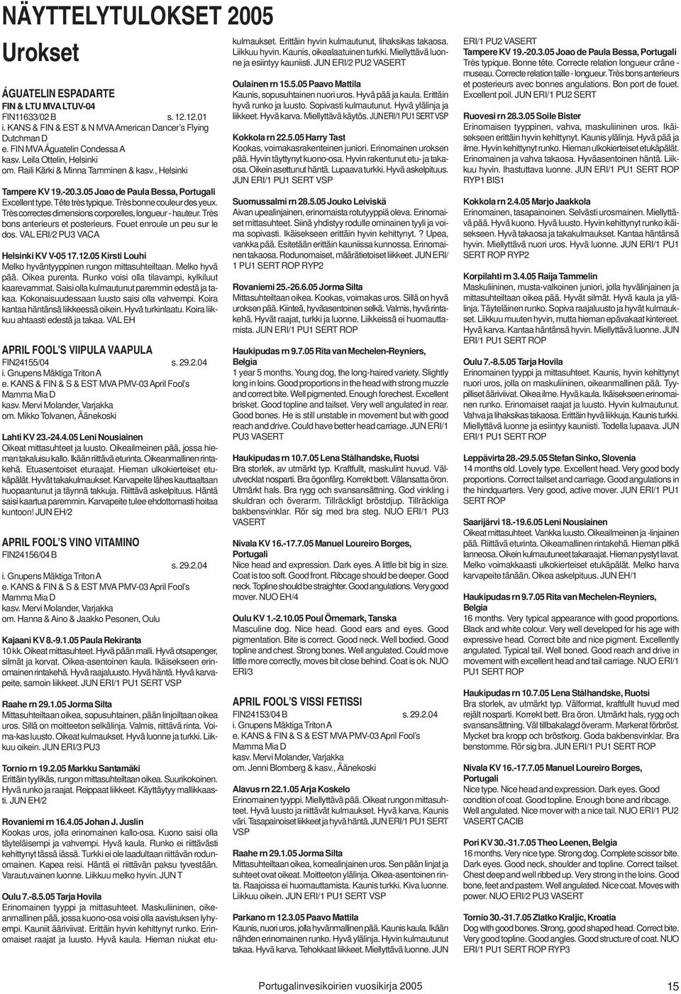 Très correctes dimensions corporelles, longueur - hauteur. Très bons anterieurs et posterieurs. Fouet enroule un peu sur le dos. VAL ERI/2 PU3 VACA Melko hyväntyyppinen rungon mittasuhteiltaan.