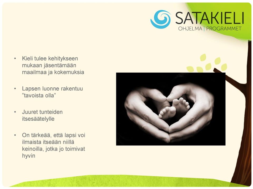 tunteiden itsesäätelylle On tärkeää, että lapsi voi