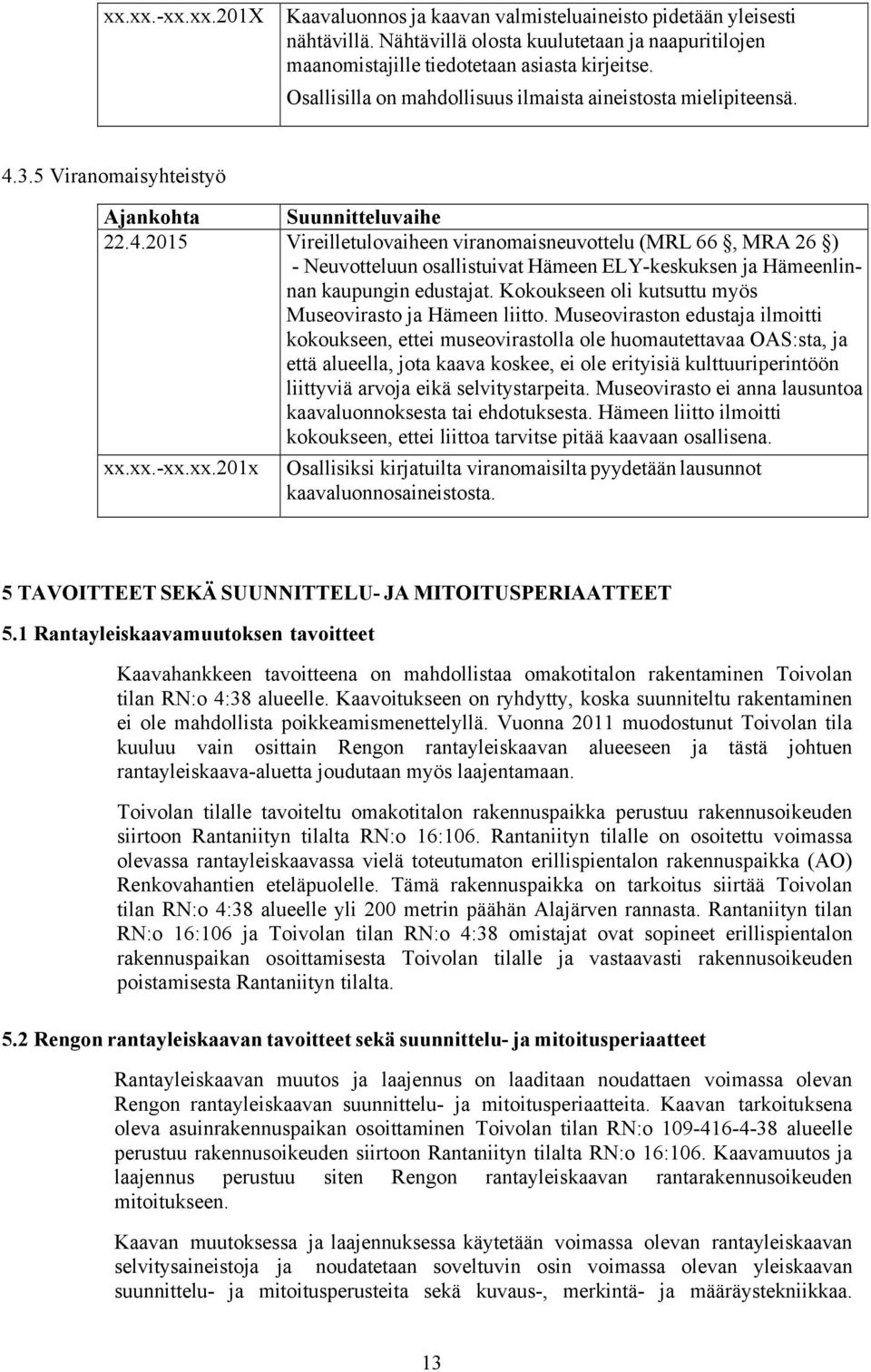 3.5 Viranomaisyhteistyö Ajankohta Suunnitteluvaihe 22.4.
