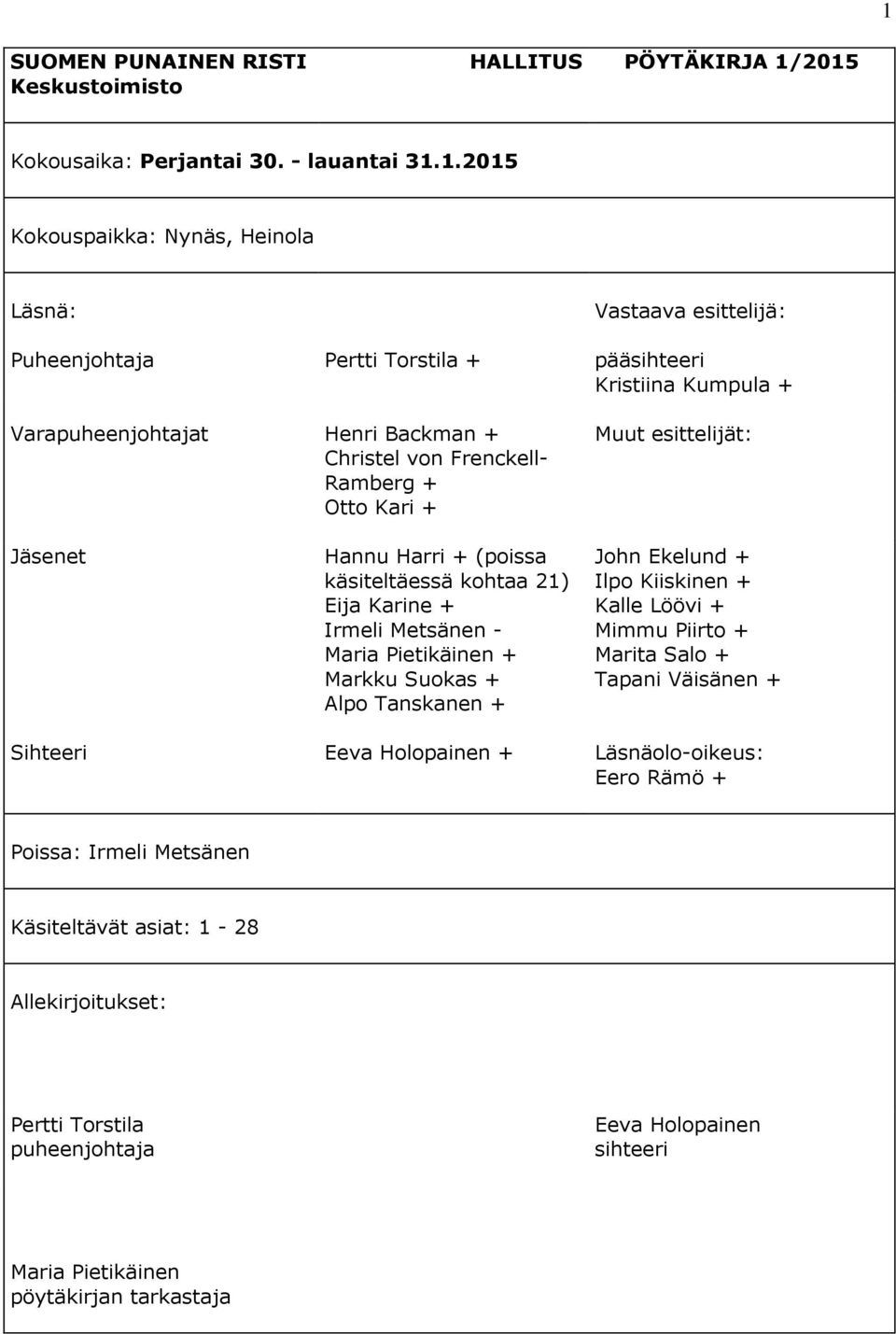 kohtaa 21) Eija Karine + Irmeli Metsänen - Maria Pietikäinen + Markku Suokas + Alpo Tanskanen + Eeva Holopainen + John Ekelund + Ilpo Kiiskinen + Kalle Löövi + Mimmu Piirto + Marita Salo + Tapani