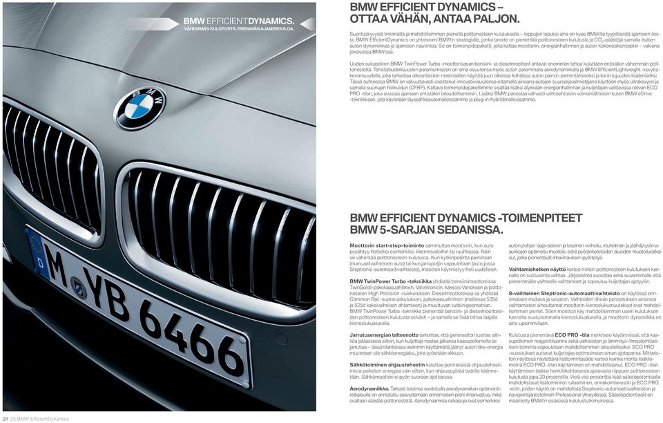 BMW Effi cientdynamics on yhteisnimi BMW:n strategialle, jonka tavoite on pienentää polttonesteen kulutusta ja CO -päästöjä samalla lisäten auton dynamiikkaa ja ajamisen nautintoa.