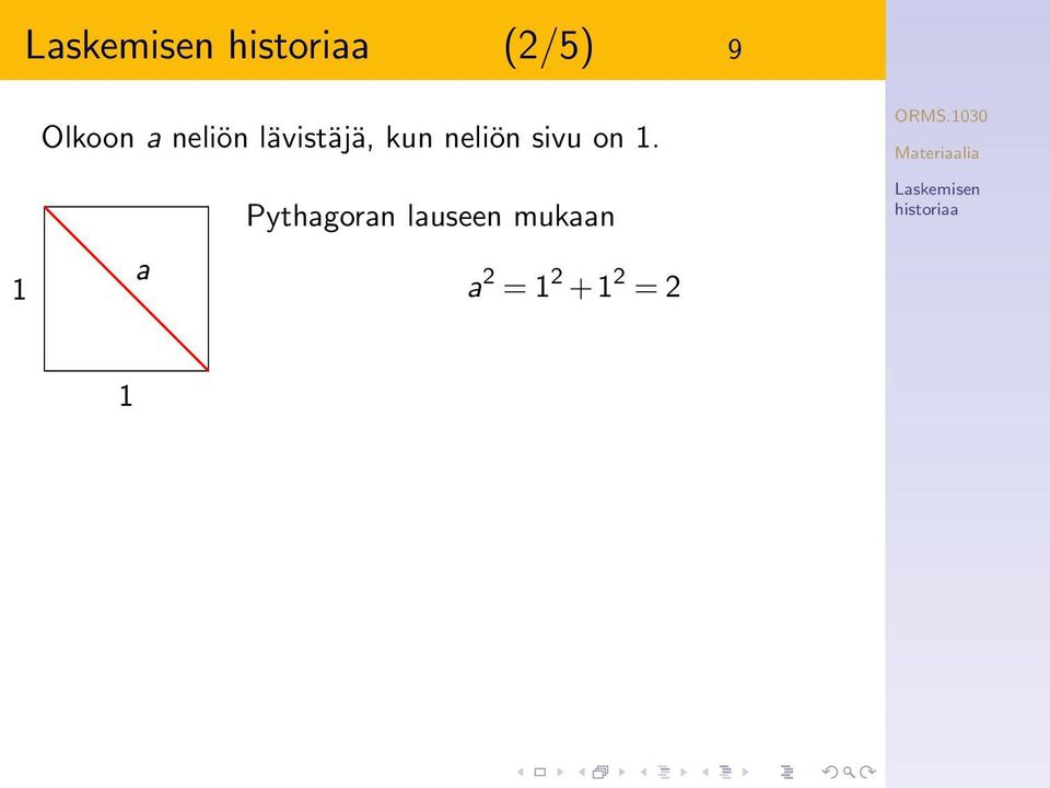 on 1. Pythagoran lauseen