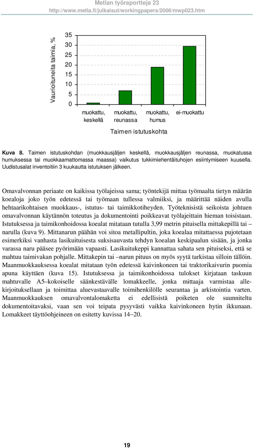 Uudistusalat inventoitiin 3 kuukautta istutuksen jälkeen.
