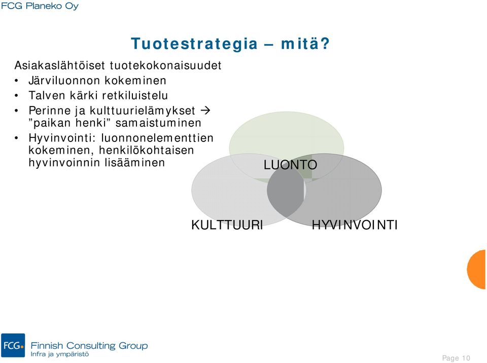 samaistuminen Hyvinvointi: luonnonelementtien kokeminen,