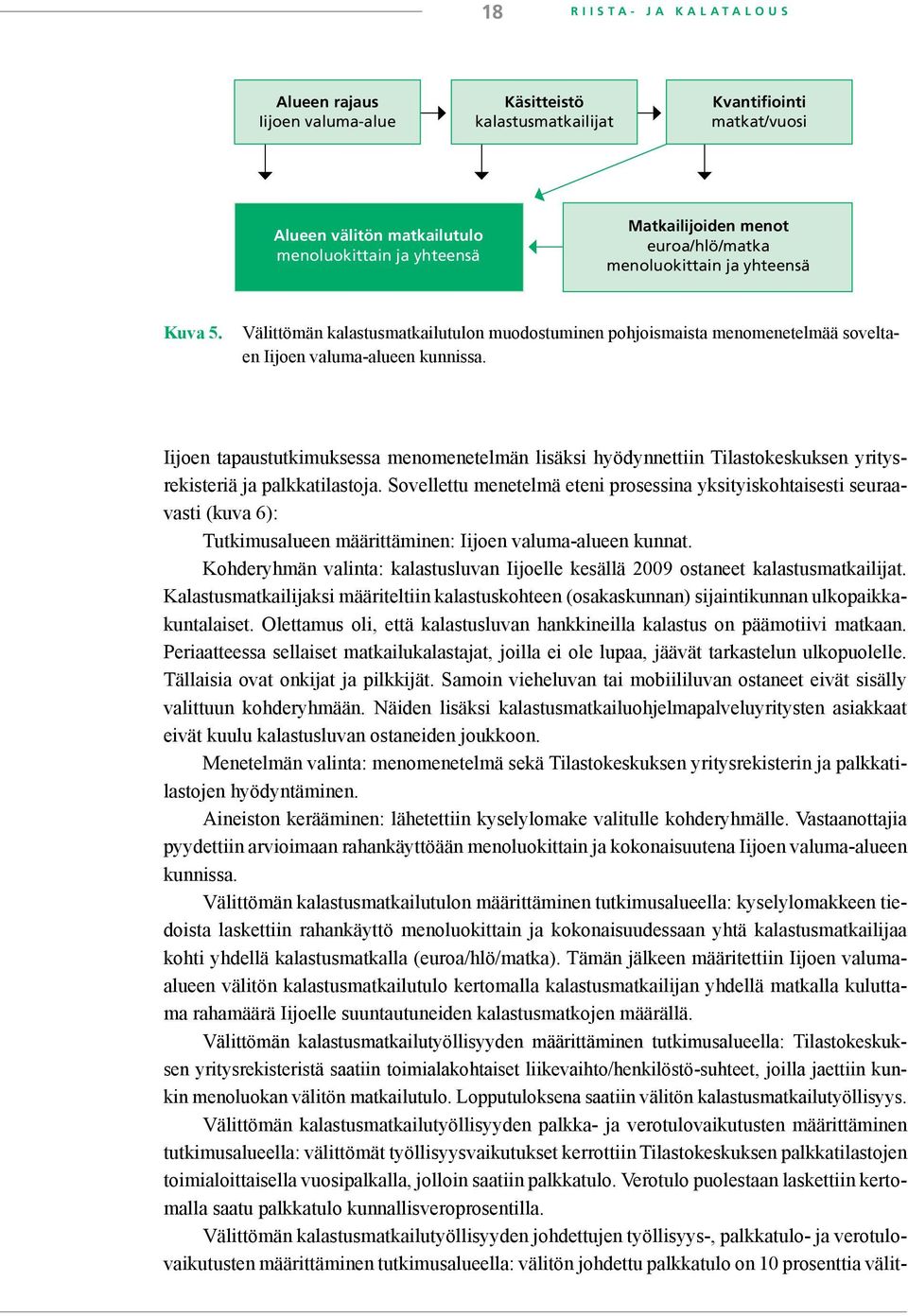 Iijoen tapaustutkimuksessa menomenetelmän lisäksi hyödynnettiin Tilastokeskuksen yritysrekisteriä ja palkkatilastoja.