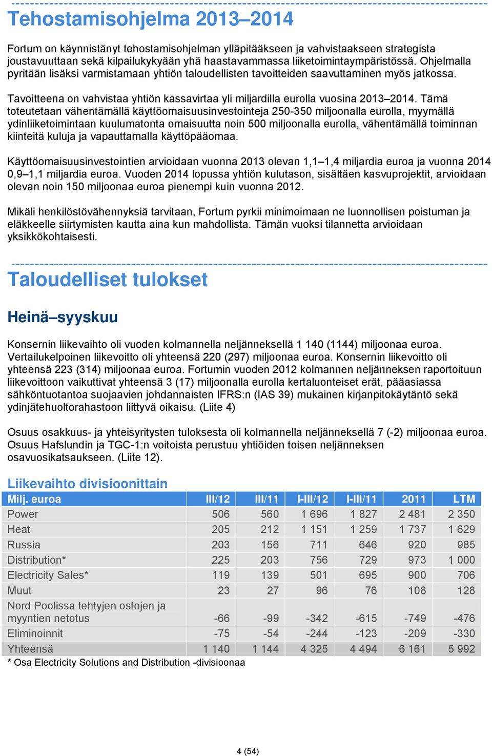 Tämä toteutetaan vähentämällä käyttöomaisuusinvestointeja 250-350 miljoonalla eurolla, myymällä ydinliiketoimintaan kuulumatonta omaisuutta noin 500 miljoonalla eurolla, vähentämällä toiminnan