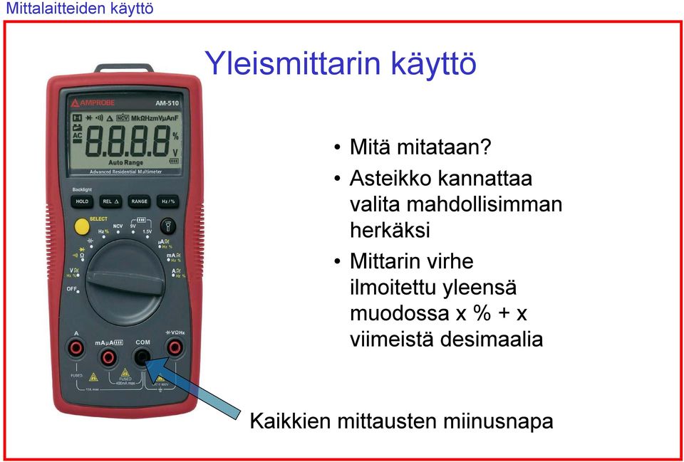 Asteikko kannattaa valita mahdollisimman herkäksi