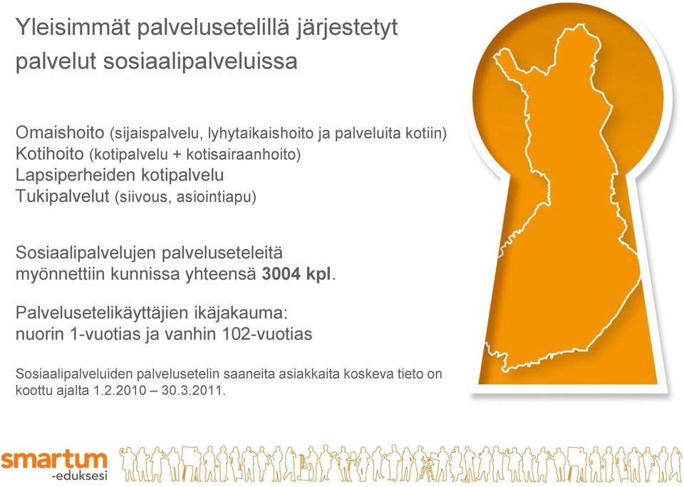 Sosiaalipalvelujen palveluseteleitä myönnettiin kunnissa yhteensä 3004 kpl.