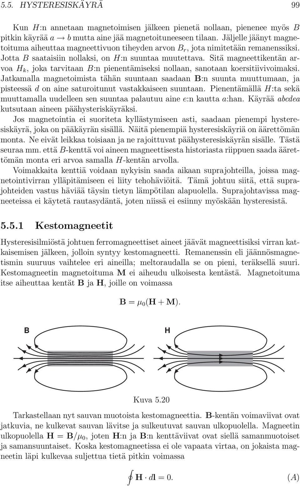 Sitä magneettikentän arvoa H k, joka tarvitaan :n pienentämiseksi nollaan, sanotaan koersitiivivoimaksi.